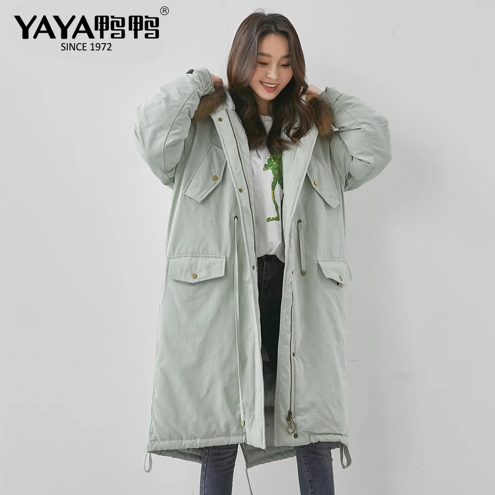 Новинка 2020 года зимняя женская куртка YAYA на 90% утином пуху пальто с капюшоном и