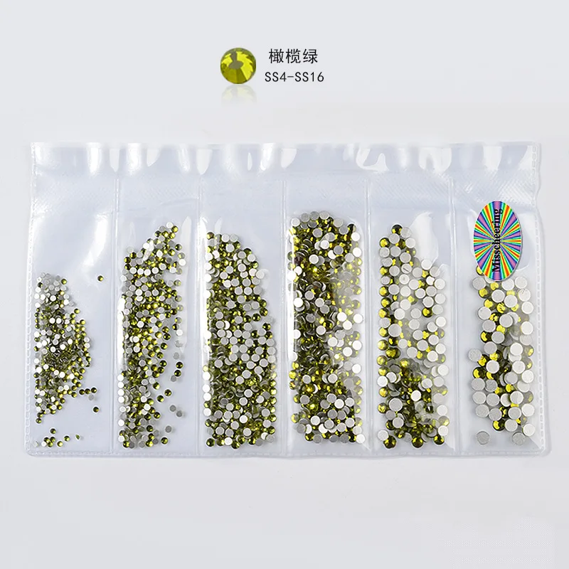 

SS4-SS16 Multi-size Glass Nail Flatback Rhinestones 6 Grids Mixed Nail Accessories and Diamond DIY Materials for Nails Swavovsky