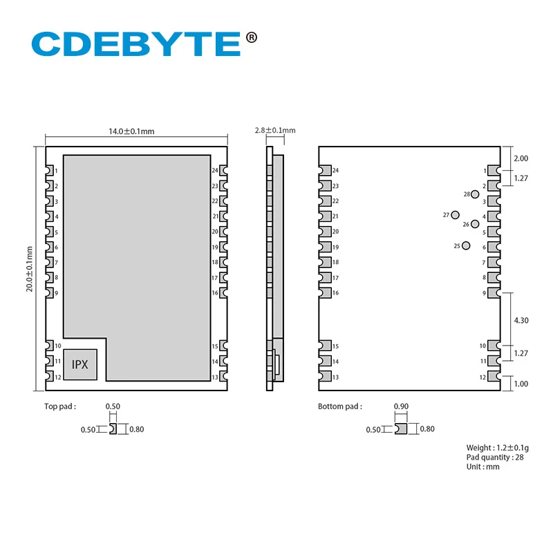 

E78-868LN22S LoRaWAN Module ASR6501 868MHz SoC LoRa Transceiver 22dBm Stamp Hole IPEX Wireless RF Radio Module