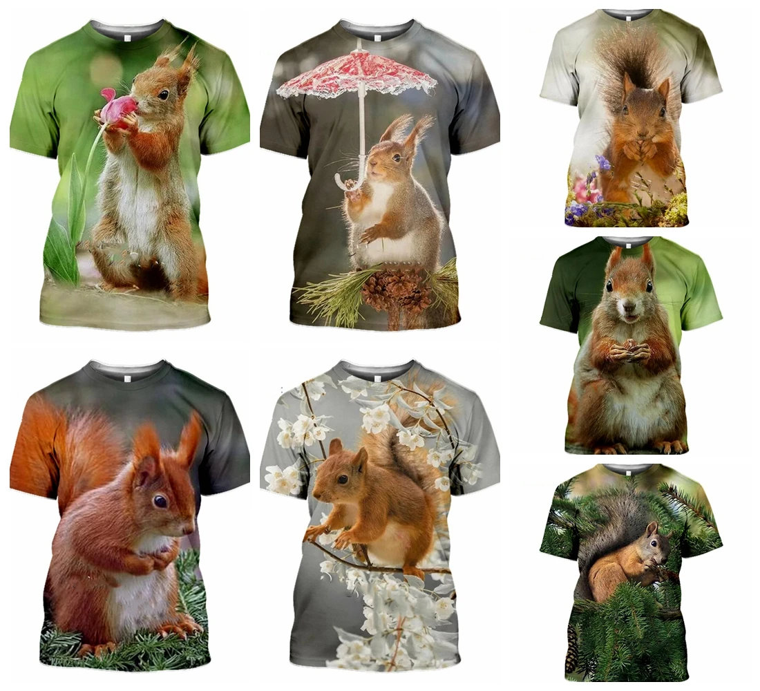 

Kaseetop Animal Squirrel 3D Printed T Shirt Summer Casual Short Sleeve Streetwear Hip Hop Funny Homme T-shirt Shirts Top T194
