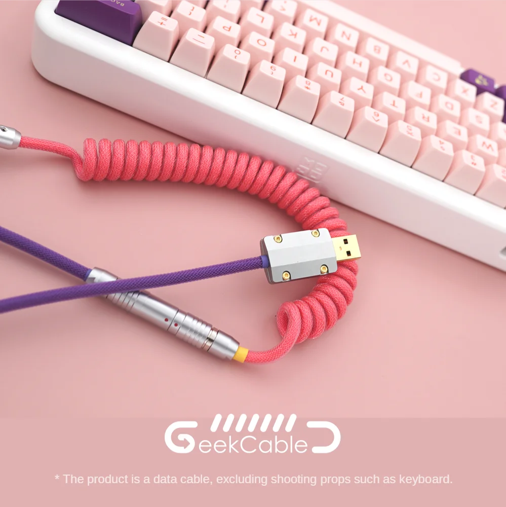 

GeekCable Handmade Customized Mechanical Keyboard Data Cable for GMK Theme SP Keycap Line The Grand Budapest Hotel Colorway USBC