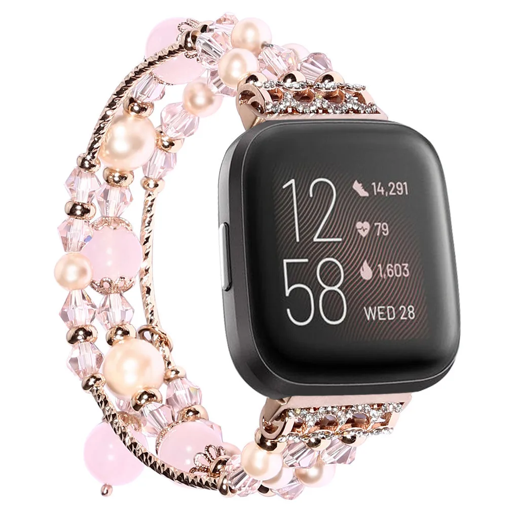 Сменный ремешок для часов Deluxe Agate wristband175мм Fitbit Versa 2 Смарт часы аксессуары на