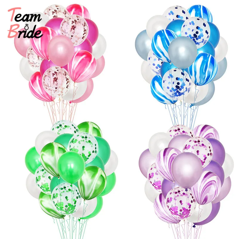 

Team Bride 20pcs/Set 12inch Bride Latex Balloons Wedding Party Decoration Confetti Ballon Hen Bachelorette Just Married Balloon