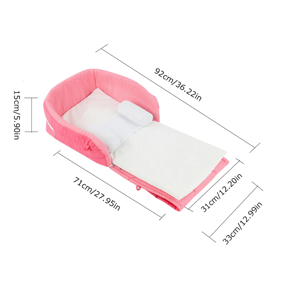 Newborn Baby Portable Travel Bed Cradles Crib Infant Safety Folding Bed Infant Toddler Cradle Multifunction Storage Mommy Bag