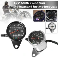 motorcycle dual odometer speedometer gauge kmh mini retro tachometer universal led indicator light for ktm ducati kawasaki bmw