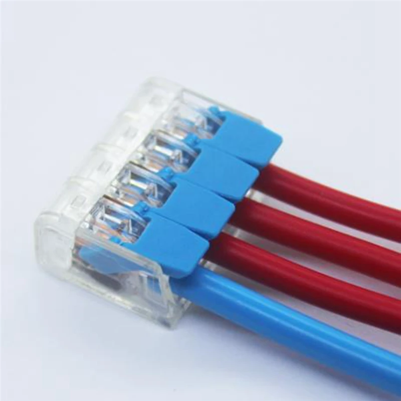 

10PCS Mini 4Pin Quick Connector Box Kit Compact Plug-in Wire Terminal Block for Home Accessory