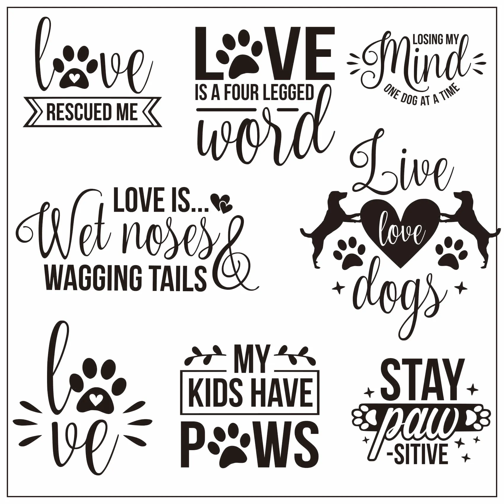 Прозрачный штамп с надписью Love pet dog для скрапбукинга сделай сам/изготовления