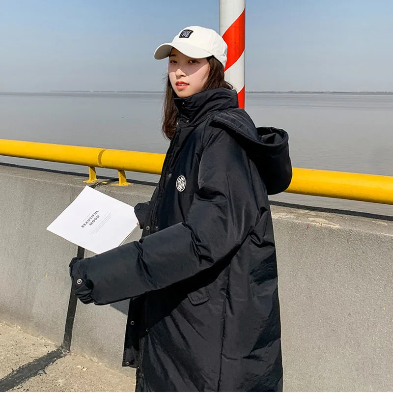 Hooded Bread Coat Down Coat Cotton Coat Women Korean Loose Winter Coat Mid-Length Thick Warm Padded Jacket 2021 New s1047