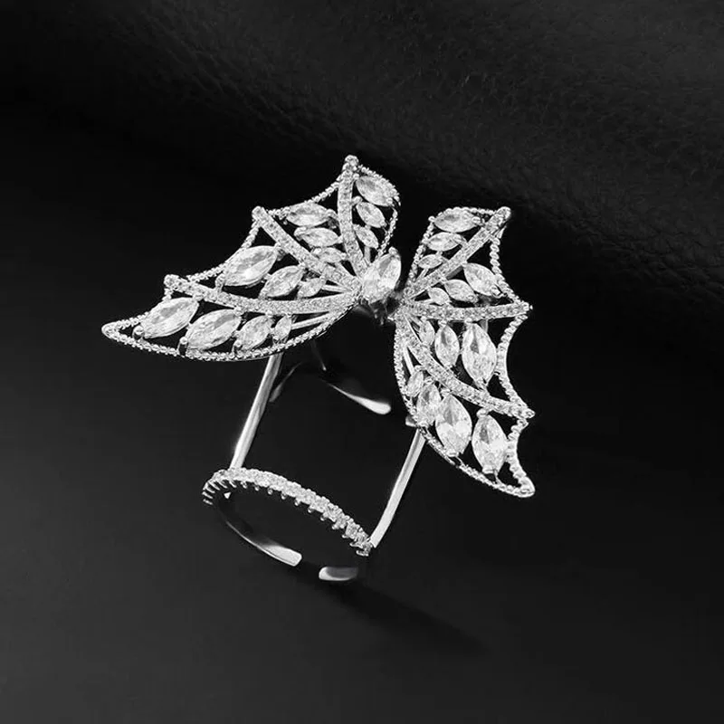 Женское кольцо в форме бабочки hiневесты регулируемое уникального дизайна с