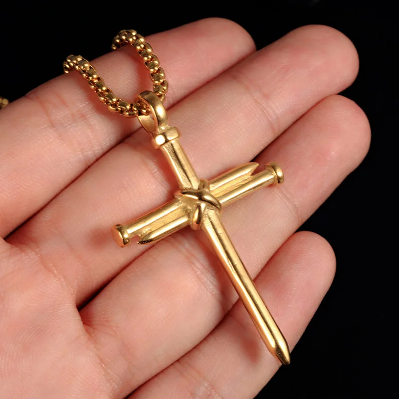 

steel necklaces pendant mens stainless steel fashion cross necklace hip hop gold chains statement necklaces jewelry for neck