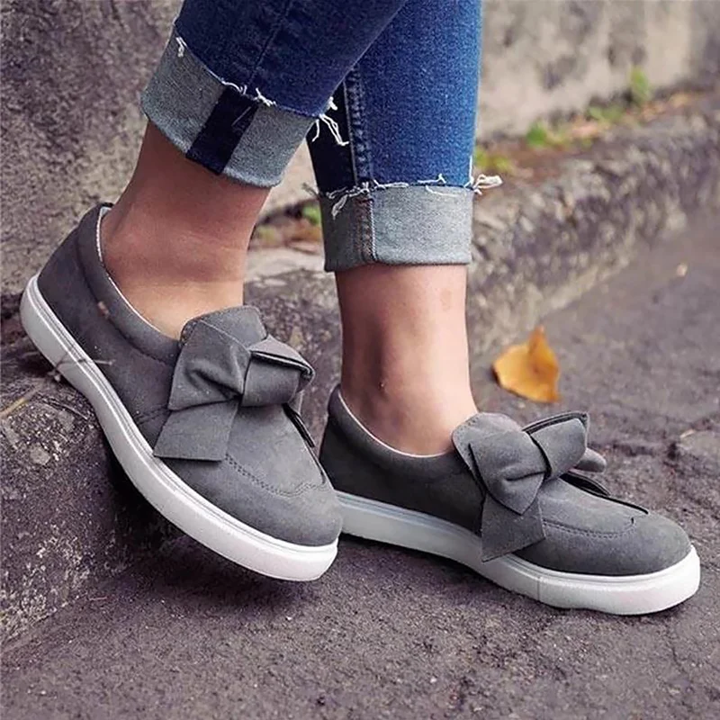 Женская обувь белые кроссовки женские слипоны с бантом-бабочкой Новое