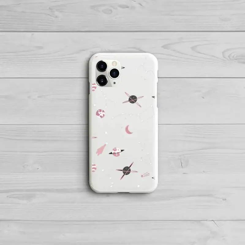 

Astronaut Space UFO Stars Phone Case Candy Color for iPhone 11 12 pro XS MAX 8 7 6 6S Plus X 5S SE 2020 XR
