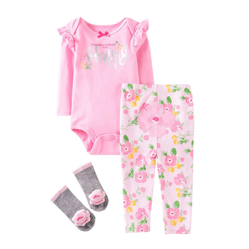 Комбинезон штаны носки для мальчиков и девочек хлопковый полосатый с принтом