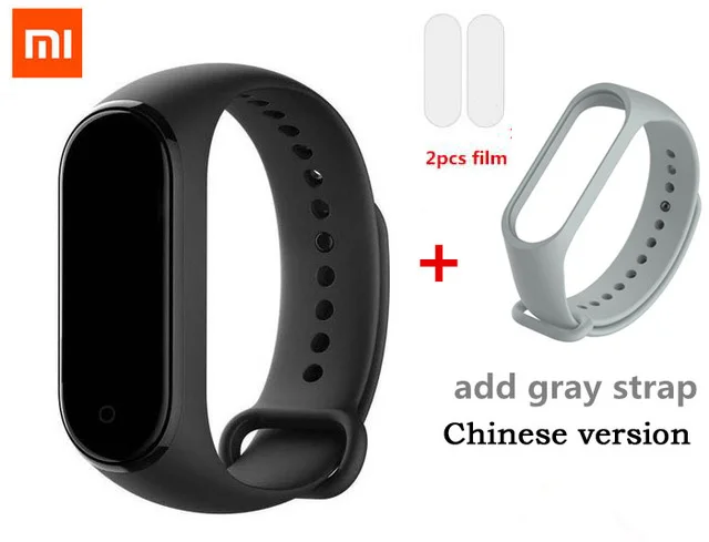 add Gray strap Xiaomi Mi Band 4 смарт-Браслет фитнес-браслет AI Bluetooth 5,0 AMOLED цветной сенсорный экран AI частота сердечных сокращений - Цвет: add Gray strap