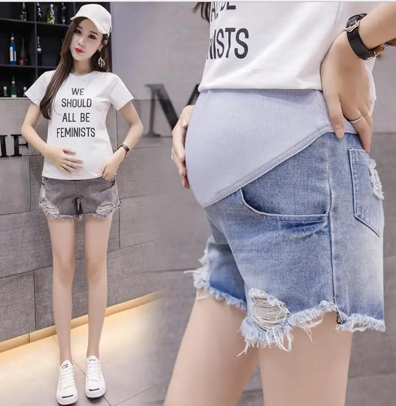 Шорты короткие для беременных женщин Новинка лета 2019 джинсовые шорты Тонкие