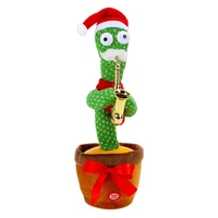 dancing cactus with saxophone electric plush toy battery charging singing twisting talking doll early education toy gift