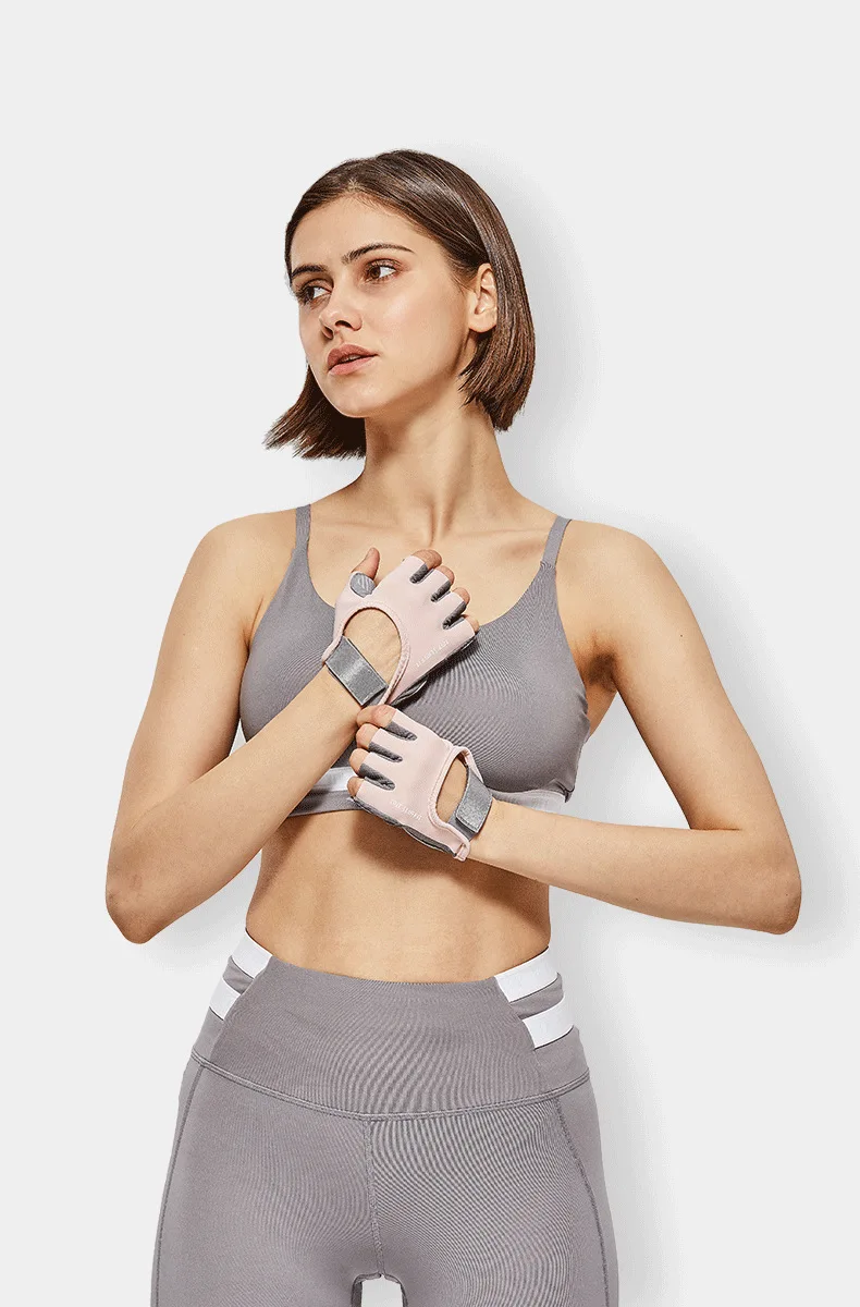 Перчатки женские для тренажерного зала дышащие митенки бодибилдинга фитнеса