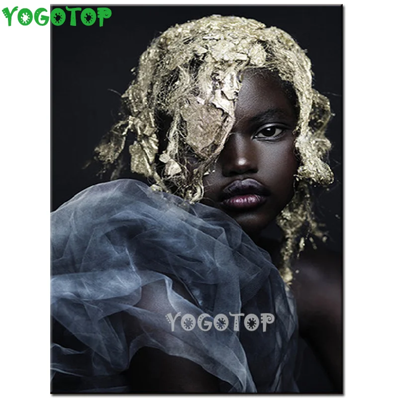 

5d Diy Diamond Painting Full round drills Fashion Women Africa art mosaic Rhinestones diamond Embroidery Cross Stitch YY4604