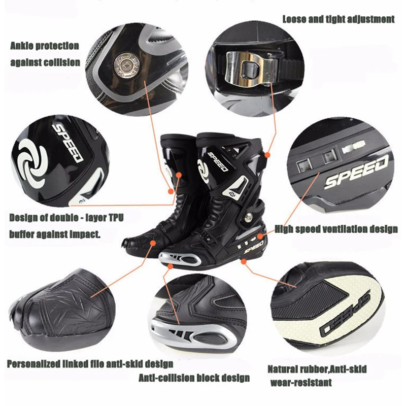 Pro biker защитные ботинки для мотоцикла мотоциклетные из микрофибры|racing boots|road racing