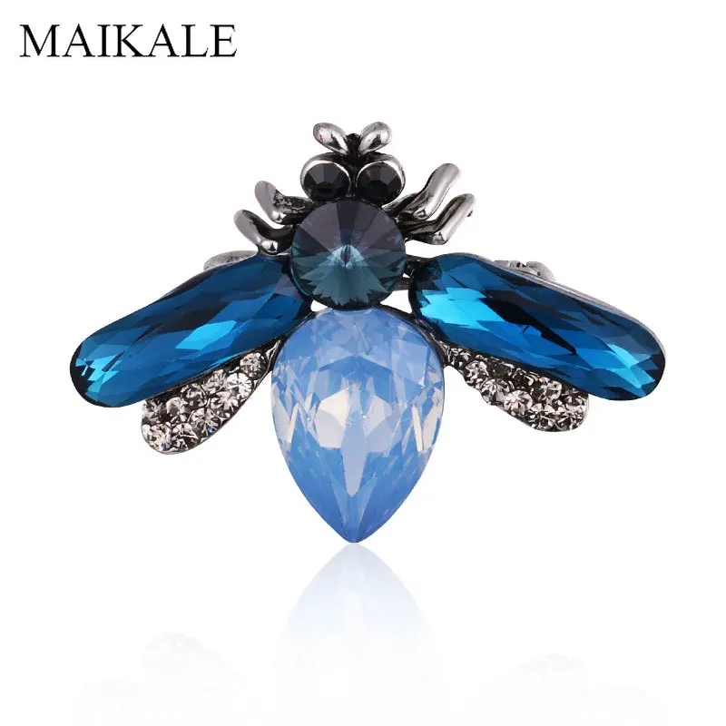 MAIKALE, Ретро стиль, пчела, кристалл, броши для женщин, стразы, насекомое, брошь, булавка, модный костюм, шали и аксессуары, ювелирные изделия, подарки, брошь