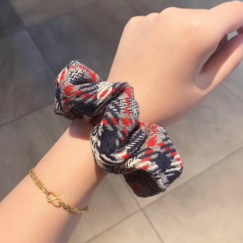 

Plaid Scrunchies Set Autumn and Winter Women Hair Elastic Hair Bands Girls Hair Ties Ponytail Holders Hair Accessories