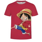 Футболка Luffy мужская с 3D-принтом, модная Свободная Повседневная тенниска с японским аниме, майка с круглым вырезом, лето