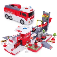 childrens toys deformation track inertia fire truck engineering car set to accommodate 3 year old boy car parking lot