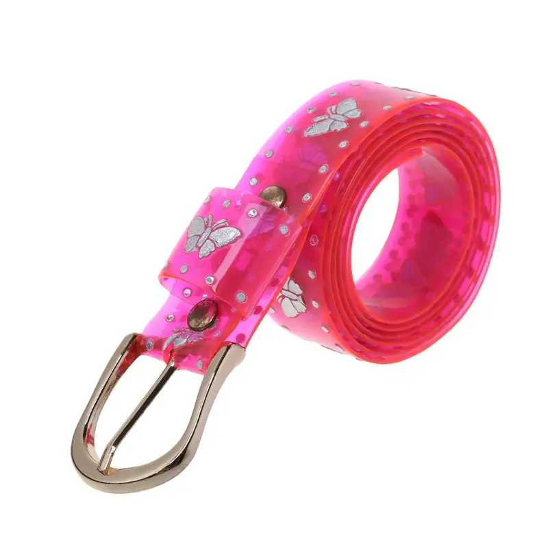 

Sweet Candy Color Butterfly Belt Women Dress Transparent Jelly Waist Belt LX9D