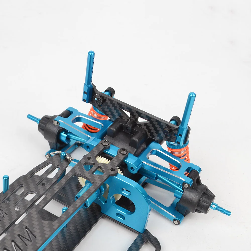 Marco de coche teledirigido para Tamiya TT01 TT01E, aleaci&oacute;n de aluminio y carbono, 1/10-3