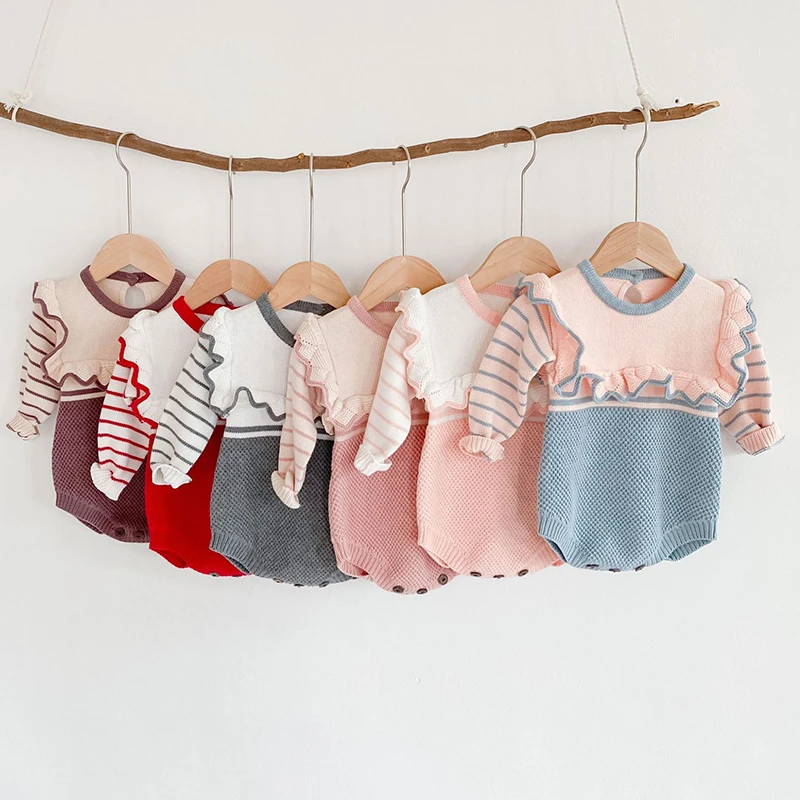 Детский хлопковый комбинезон с длинным рукавом в Корейском стиле|Боди для