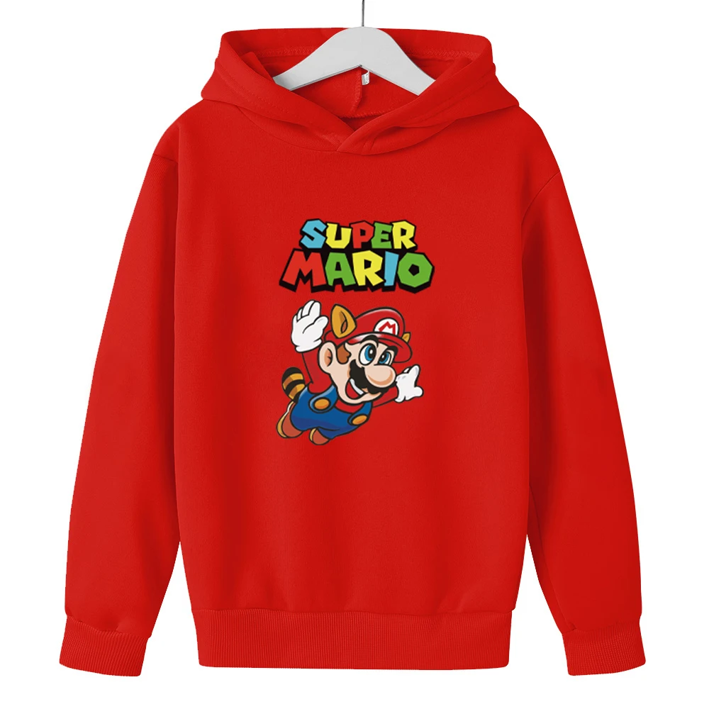 

Hotest Mario Hoodies Cartoo Print Boys Girls Cozy Sweatshirt Cotton Spring and Autumn Kids Jumper 4-14 Unisex Children's Hoodie