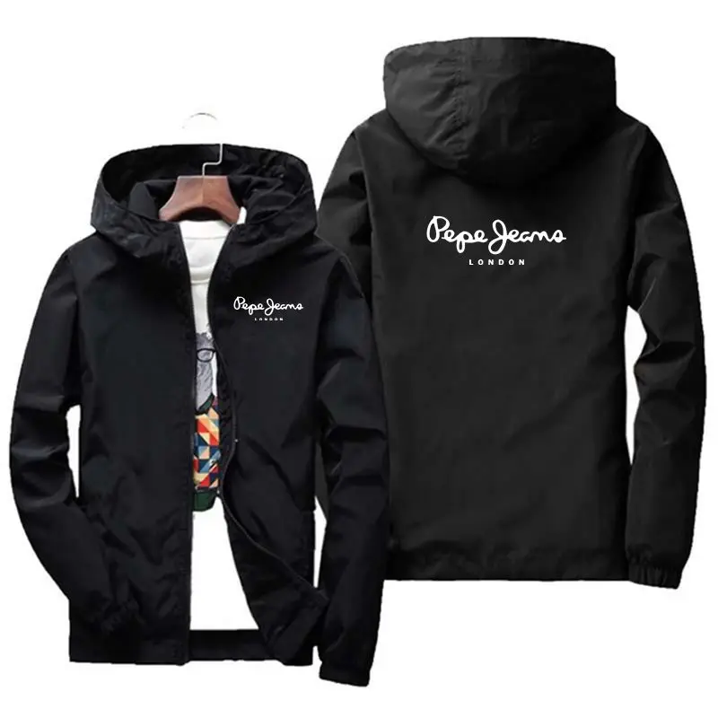 

2021 spring and autumn men's casual sports street waterproof jacket parka coat pilot hooded windbreaker thin zipper casual jacke