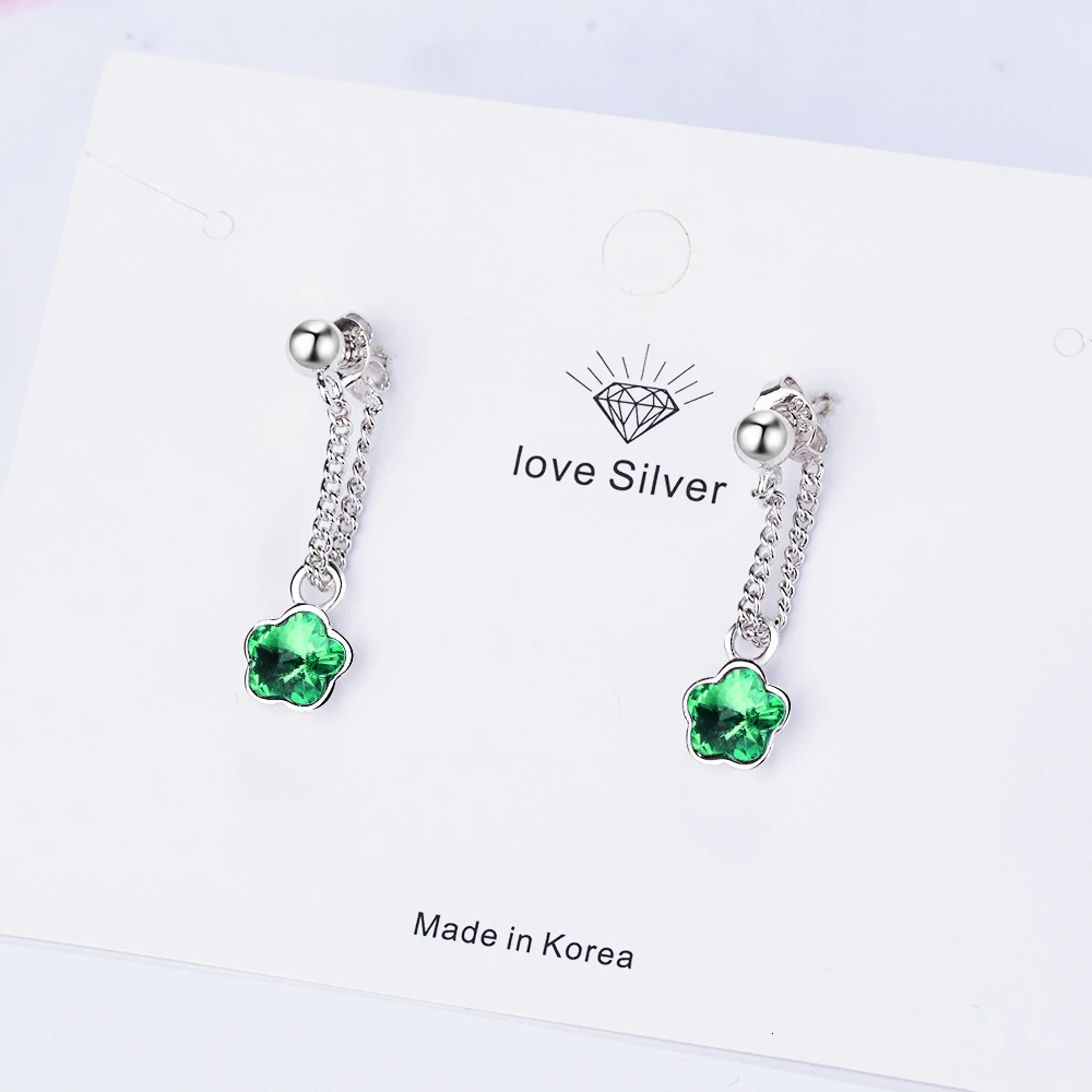 LEKANI, Стерлинговое Серебро 925 пробы, классический кристалл от SWAROVSKI, пять лепестков цветов, элегантные серьги-гвоздики для женщин, хорошее ювелирное изделие