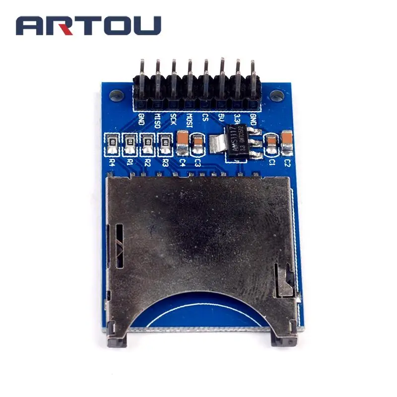 1 шт./лот модуль чтения и письма для arduino SD карты Модуль Слот гнездо считыватель ARM