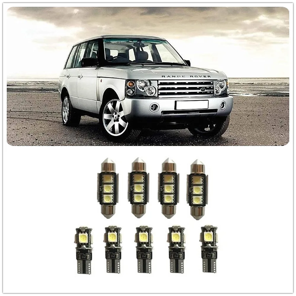 9 шт. Белый светодиодный комплект для интерьера посылка Land Rover Defender Discovery Freelander Range