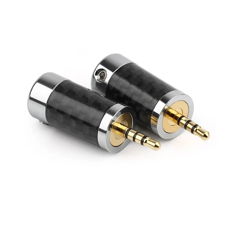 2 5 мм Джек аудио Разъем Разъемы 4 полюса углеродного волокна наушники Вилки