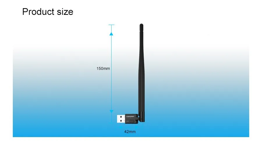 COMFAST CF WU755P 150 Мбит/с мини usb wifi адаптер с WPS одним ключом шифрования RTL8188EUS 5dBi anterna