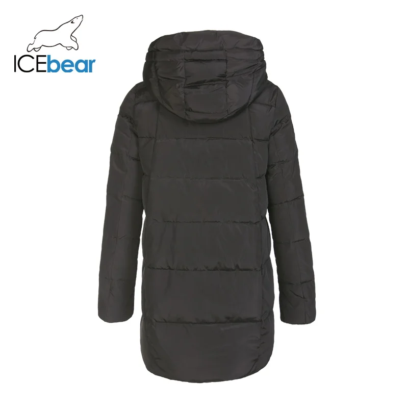 ICEbear зимний длинный женский пуховик модная теплая Женская куртка с капюшоном Брендовая женская одежда D4YY83017Y