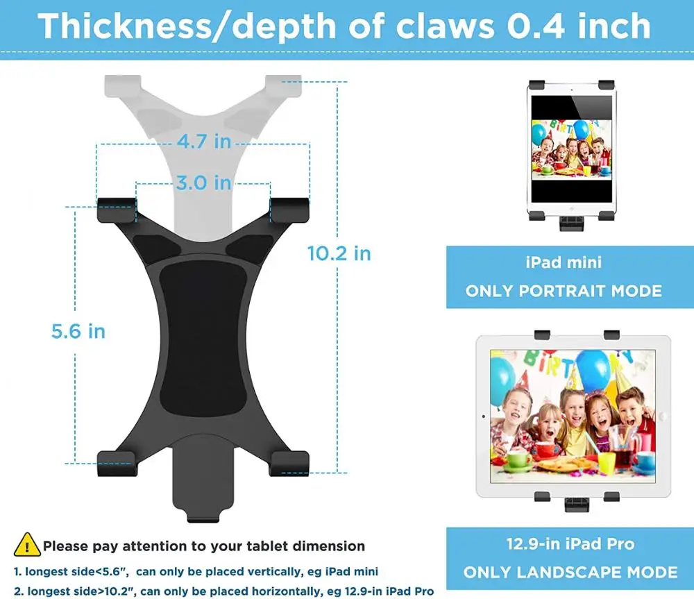 Универсальный держатель для планшетов с клеммой, поворотным креплением на штатив и пультом дистанционного управления для iPad/Air/Pro/Mini.