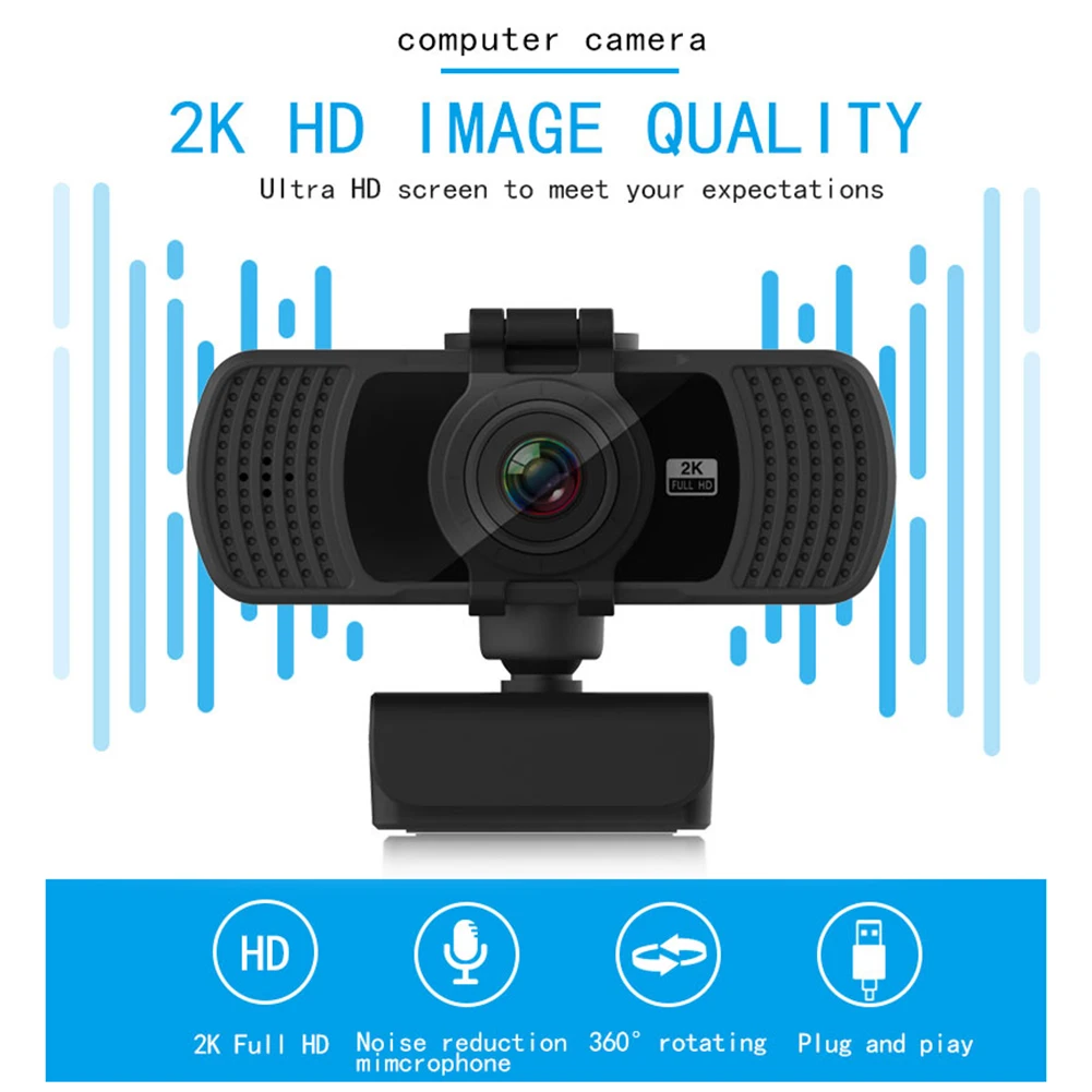pc 06 usb веб камера с автофокусом 2k hd