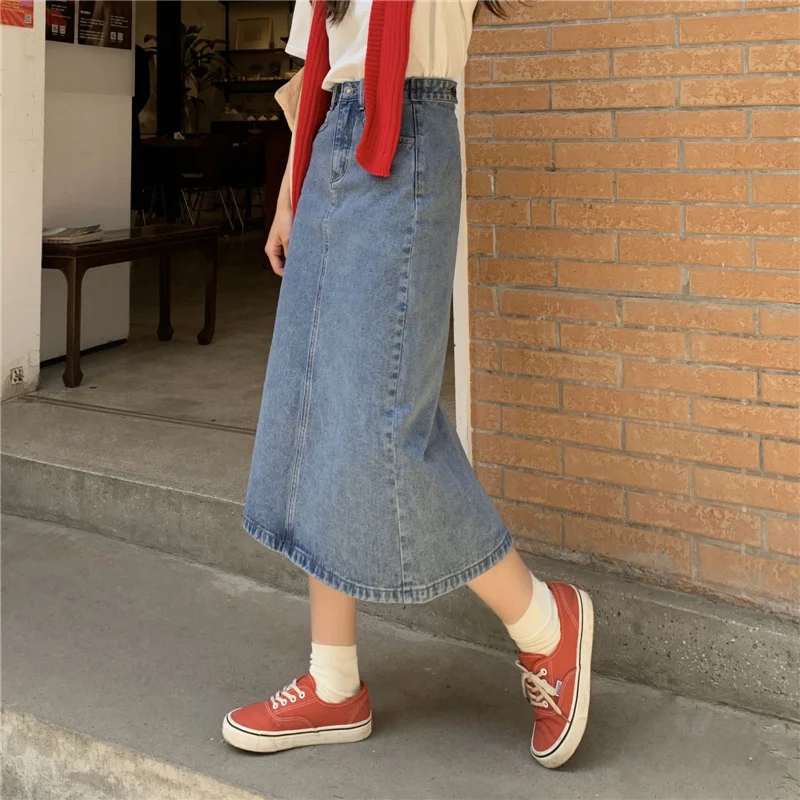 

Женская летняя юбка, новинка 2021, маленькая трапециевидная юбка с высокой талией, юбка средней длины на ягодицы