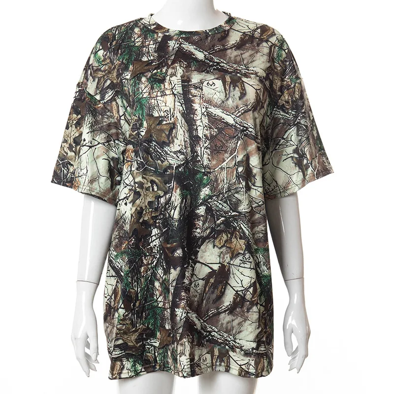 

Loose Short Sleeve O Neck The Leaves Print Casual T Shirt Summer Breathable Streetwear 1 Piece Fashion Women Tank Top 2021