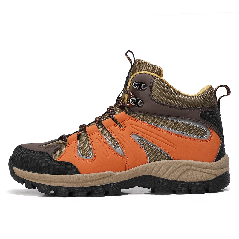 Men's Hiking Boots Waterproof Non Slip Comfortable Work Shoes Outdoor Lightweight Mid Ankle Mountain Trekking Trail Shoes