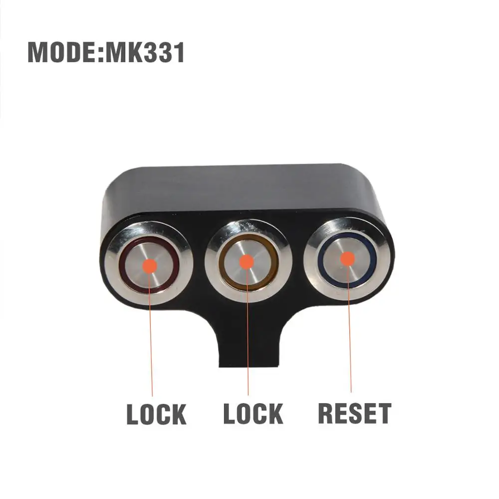 22mm Lock Lock Res BOSMAA Мотоцикл Универсальный руль светодиодный световой индикатор переключатель регулируемое крепление Водонепроницаемый Переключатель DC12V для противотуманных фар - Цвет: 22mm Lock Lock Res