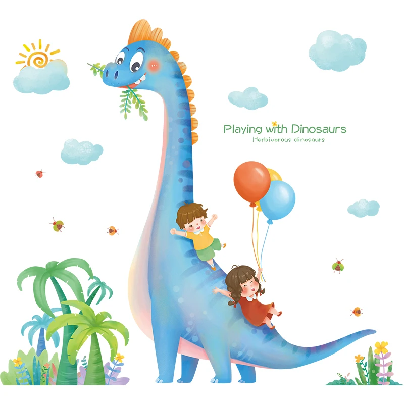 

Animal Dinosaur Wall Sticker for Kids Room Decoration Bedroom Nursery Mural Wall Decor Art Decal Cartoon Wallpaper Self-adhesive