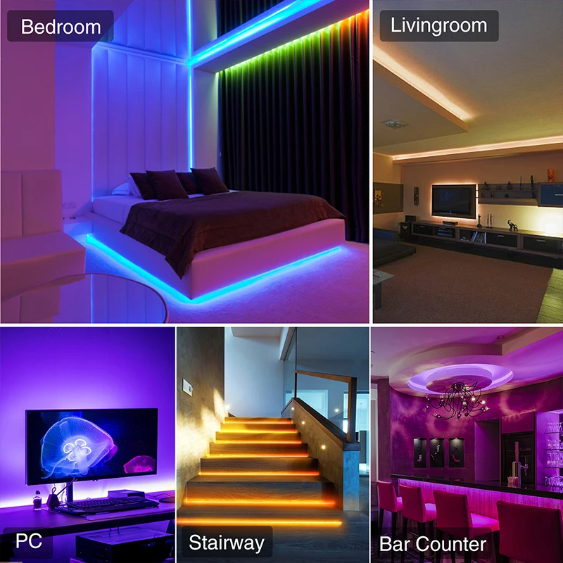 

LED Light Strips Bluetooth WIFI Controller Flexible RGB 5050 Decoration BackLight Lamp Night light Luminous String For Bedroom