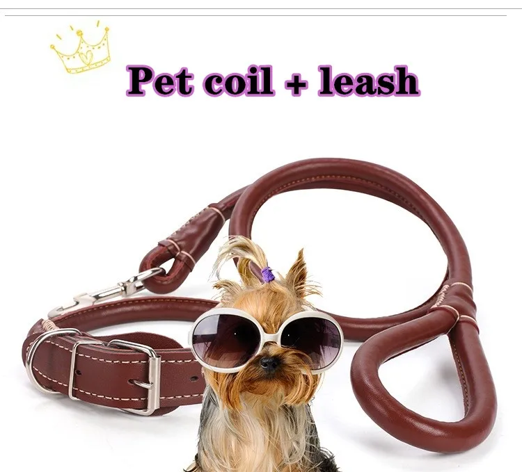 Ошейник для домашних животных Тяговая веревка однотонный ремень собак большого