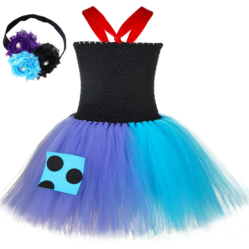 Nightmare Christmas Sally Tutu Dress with Flower Headband Girls Halloween Costume for Kids Tulle Carnival Party Dresses 1-14Y | Детская