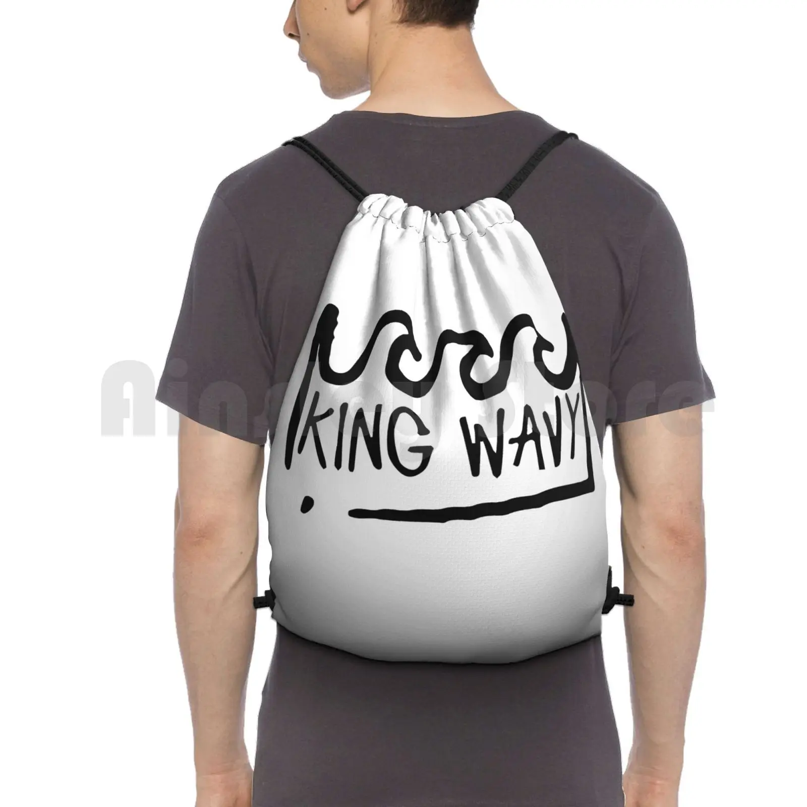 King Wavy Backpack Drawstring Bags Gym Bag Waterproof Kyle King Wavy Rap Music Allen G Easy