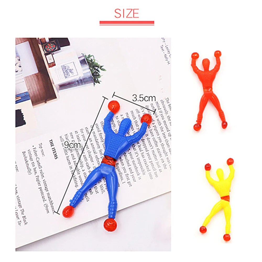 

10pcs Random Color Decompression Toy Funny Children Stretchy Sticky Toy Gift Party Supplies Wall Climber Flip Educational Toy